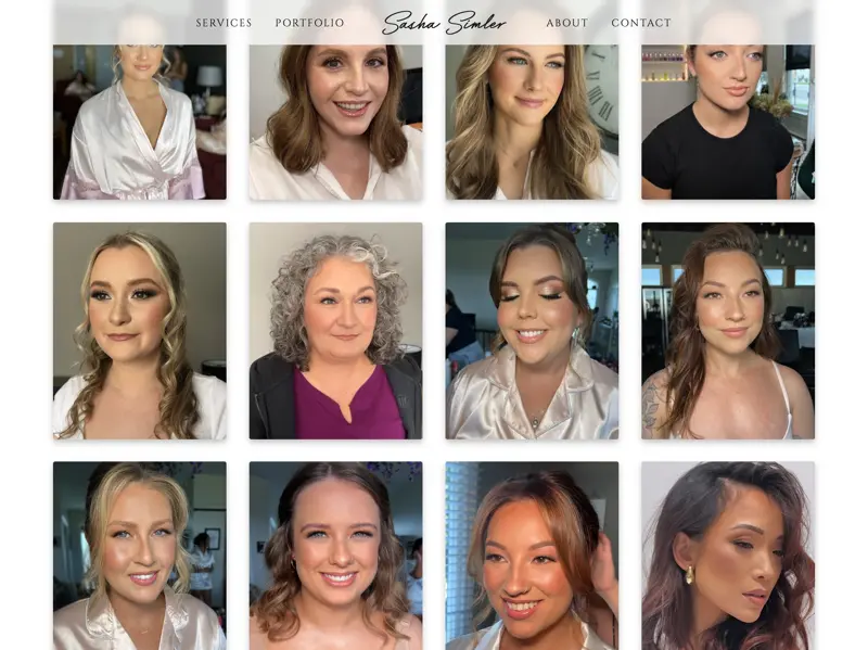 Sasha Simler Website - Desktop Portfolio Grid