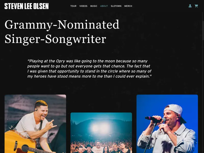 Steven Lee Olsen Website - About Page